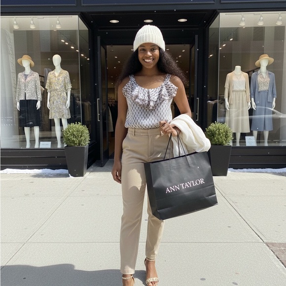 Ann Taylor Geometric Sleeveless Blouse - Picture 12 of 14